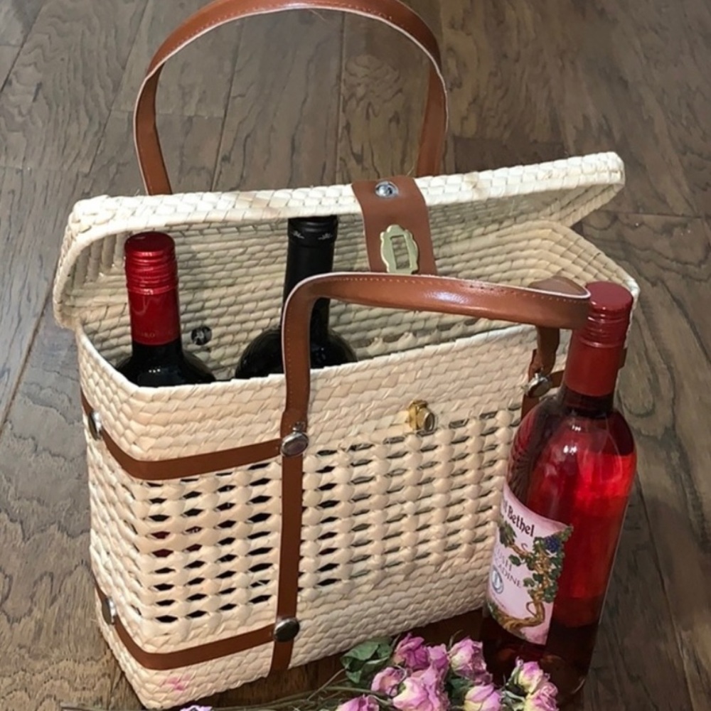 Hand woven rattan purse / basket / tote